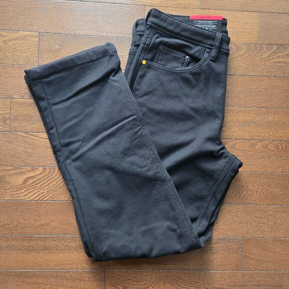 CAT Caterpillar Black canvas fleece lined work pants size 34X32 - Picture 2 of 7